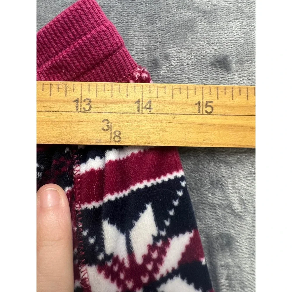 Nautica Womens‎ Small Fair Isle Snowflake Pajama Pants Burgundy Navy Festive